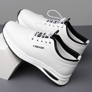 Zapatillas Deportivas de Piel Blancas para Hombre, con Cordones, Estilo Casual, Suela Suave, Estilo Deportivo, Hechas en Wenzhou - Product Image 3