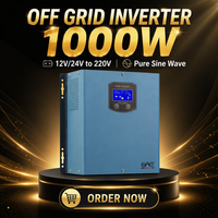 Convertisseur hors réseau 12V 220V, convertisseur à onde sinusoïdale pure 1000W 800W 1200W avec chargeur de batterie 220V AC, convertisseur pour appareils ménagers