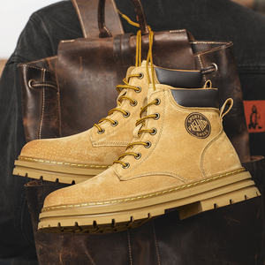 Bottes Martin en cuir véritable tendance de haute qualité pour homme et femme, confortables, résistantes à l'usure, à semelle épaisse, décontractées - Product Image 4