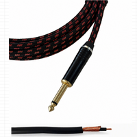 Câble audio professionnel OEM CH-G011 TS pour guitare, mâle-mâle, blindé en spirale, gaine en PVC, conducteur en cuivre sans oxygène, câble en tweed