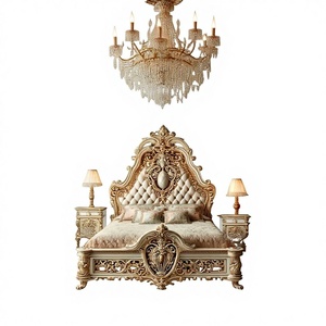 <b>Antique</b> Luxury Solid Wood Hand-Carved Wedding <b>Bed</b> <b>Frame</b> Premium Custom Bedroom Furniture - Product Image 1