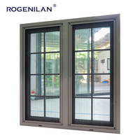 Ventanas abatibles de aluminio con rotura de puente térmico personalizadas modernas Pantalla plegable de doble panel de vidrio Low-E con triple aislamiento Energía insonorizada