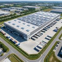 Bâtiment en acier préfabriqué étanche sur mesure, structure en acier préfabriquée pour centre de distribution et de stockage