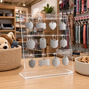 Présentoir Moderne Personnalisé en Acrylique Poli avec Crochets pour Étiquettes d'Identification de Chiens et de <span class=keywords><strong>Chats</strong></span>, Transparent, pour Comptoir, Usage Commercial - Product Image 4