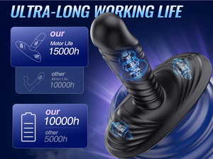 Remote <strong>Butt</strong> <strong>Plug</strong> Telescopic Thrusting Anal Vibrator with Prostate Massager Body-Safe Silicone IPX7 Waterproof for Men - Product Image 3