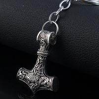Vente en gros de porte-clés marteau Thor Mjolnir Viking amulette marteau scandinave nordique porte-clés bijoux de mode