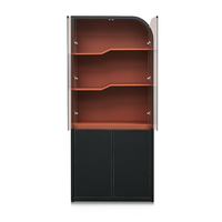 Mobilier d'intérieur design moderne Mobilier commercial fini cuir Armoire à livres en MDF