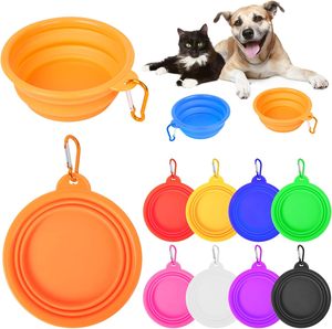 Bols pliables en silicone pour chiens, distributeurs de nourriture et d'eau 2-en-1 pour chiots, pour les voyages en camping en plein air, pour chiens et chats - Product Image 1
