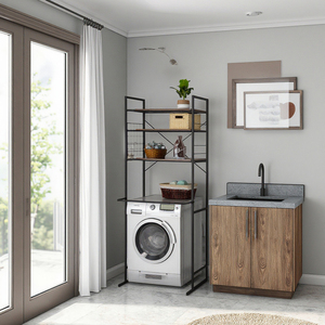 Étagère réglable à 3 couches pour lave-linge séchant Étagère de rangement pour lave-linge Organisation peu encombrante Armoire de <span class=keywords><strong>buanderie</strong></span> à domicile - Product Image 1