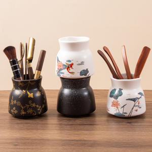 ชุดอุปกรณ์ชงชาเขียวเซรามิกเฉาโจว 6 ชิ้น อุปกรณ์ชงชาที่ทนทาน สีขาวและสีดำ - Product Image 5