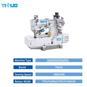Máquina de Coser Computarizada de Triple Aguja y Cinco Hilos YS-500D, de Puntada Interlock y Lock Stitch, de Cama Plana, Nueva, con Motor de Accionamiento Directo - Product Image 3