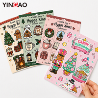 Feuille d'autocollants en vinyle personnalisés, décorations de Noël Cozy Girl, autocollants adhésifs imperméables, Kawaii Hygge, scrapbooking, emballage cadeau