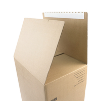 Boîte d'expédition en carton personnalisée avec fermeture éclair et design à déchirure facile, boîte postale auto-adhésive en carton ondulé, boîte d'expédition en papier kraft
