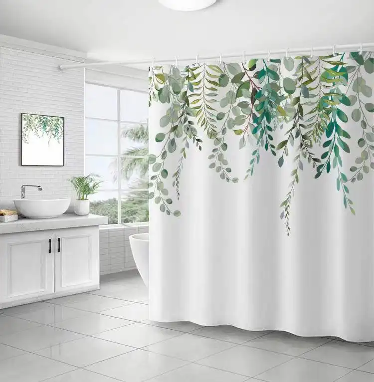 Hot sale waterproof bathroom custom printed PVC PEVA shower curtain