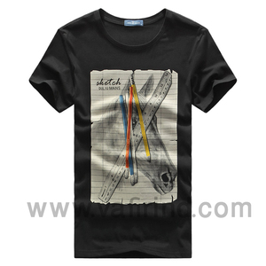 Camiseta de manga corta Estilo básico para hombre Prenda superior de color sólido Camisa base de media manga Cuello redondo - Product Image 3