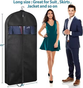 फोल्डेबल नॉन बुना वाटरप्रूफ परिधान मैन सूट वेडिंग ड्रेस कवर बैग को साफ खिड़की के साथ फिर से इस्तेमाल किया जा सकता है - Product Image 2