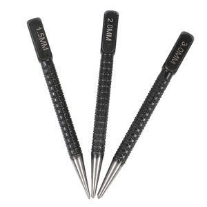 3-Piece Set <b>Black</b> Manual Positioning Punch Hole Locator Round Nail Punch Center Punch with 1.5/2/3mm Sizes for Chisels & Punches - Product Image 2