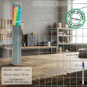 Rete Elettrosaldata Zincata 50x25 / 2.00 / 150 cm. GA Roll 25 metri. - Product Image 2