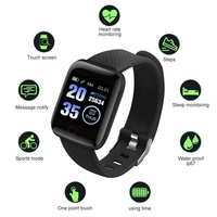 Montre connectée de fitness 116 Plus D13 Square, bracelet sport Android, surveillance de la fréquence cardiaque, montre intelligente pour homme et femme