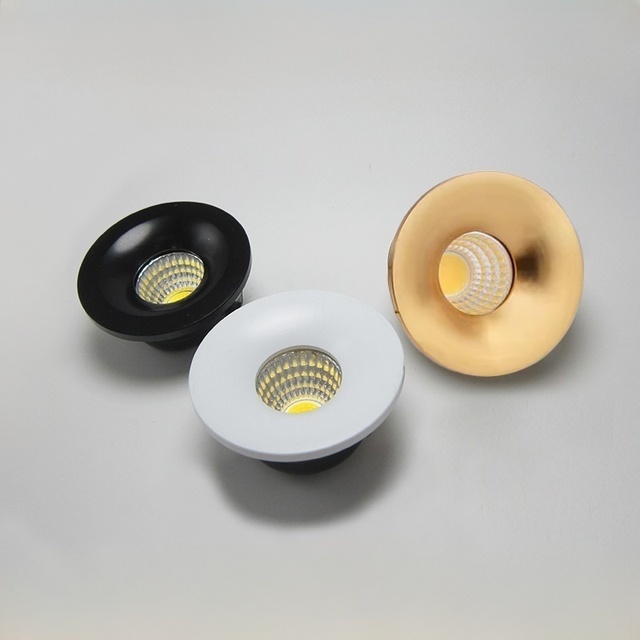 LED Recessed Mini Small Hole Aluminum Round Black White Gold Indoor Lighting 33MM-43MM Opening COB Small Spotlight