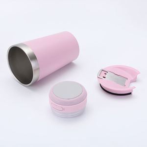 Mug à bière Bluetooth personnalisé avec logo, 16 oz, ouvre-bouteille, gobelet en acier inoxydable, haut-parleur sans fil amovible, lumières LED - Product Image 3
