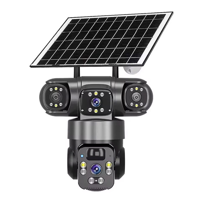 8MP 4G Wireless Solar Powered PTZ CCTV Camera V380 Pro 4K Dual Lens Outdoor WiFi 4G Sim Card Security CCTV Solar Camera