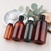 Bouteilles en plastique PET transparentes et brunes de 100 ml, 330 ml, 350 ml, 500 ml, de qualité alimentaire européenne, conformes aux normes REACH et HACCP, avec bouchons CRC pour l'emballage de médicaments