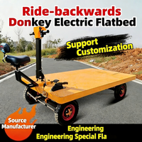 Chariot de transport électrique mini pliable à quatre roues pour fermes, camionnette électrique à plateau plat 48V20Ah