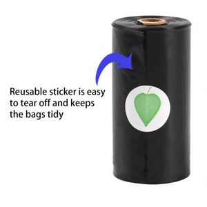 Nouveau sac de luxe noir biodégradable et compostable pour excréments de chien, sac de collecte de déchets pour animaux de compagnie personnalisé par le fabricant, vente en gros - Product Image 4