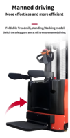 Gerbeur électrique sur pied 2 tonnes 3m à double levage pour entrepôt logistique, couleur personnalisable, mise à niveau de batterie en option, accessoires