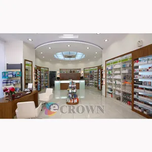 Shop showcase display counter pharmacy Wood Wall case counter shop Refurbished pharmacy cabinet furnitures OEM