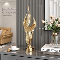 Luxuriöse Feder-Kunstornamente Hochwertiges Design Minimalistisches Modernes Design Halbhandgefertigte Dekorationen für Wohnzimmer Eingangsbereich TV-Schrank