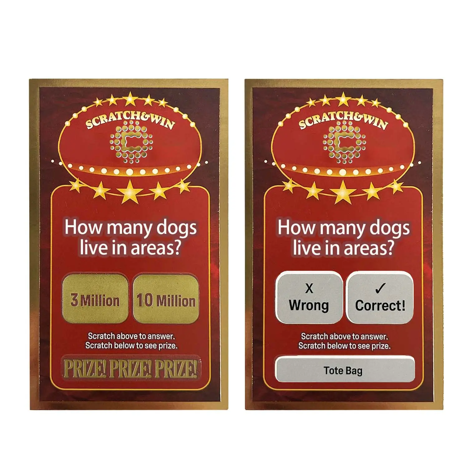 Attività di riunione annuale Scratch Card personalizzata campione gratuito biglietti da gratta e vinci biglietti della lotteria