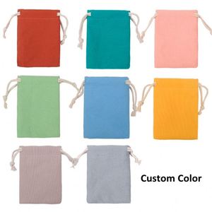 Bolsas de Almacenamiento de Joyería con Cordón de Algodón de Colores Reciclables Personalizadas para Manualidades y Velas - Product Image 4