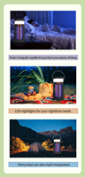 Lampe LED rechargeable colorée d'intérieur et d'extérieur Saijzek.Wholesale, alimentée par énergie solaire, anti-moustiques et anti-insectes.