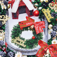 Rumah Boneka 6cm Karangan Bunga Natal Lonceng Mini Lingkaran Miniatur Model Aksesoris Buatan Tangan Tema Kartun Kerajinan Plastik