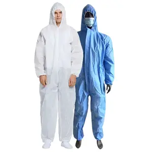 White Cheap Disposable Protective Breathable Coverall Clothing PPE Work Suit For Men Personal Safety Overalls SF Coveralls