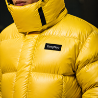 Fabricant OEM, veste d'hiver courte et épaisse en duvet pour homme, style streetwear personnalisé, veste bomber brillante en duvet pour homme