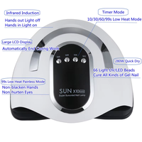 Lampe à ongles UV LED SUNX10 MAX 220/280W 45/66 LED avec logo personnalisé, 4 minuteurs, pour manucure, séchage de gel, usage professionnel et domestique