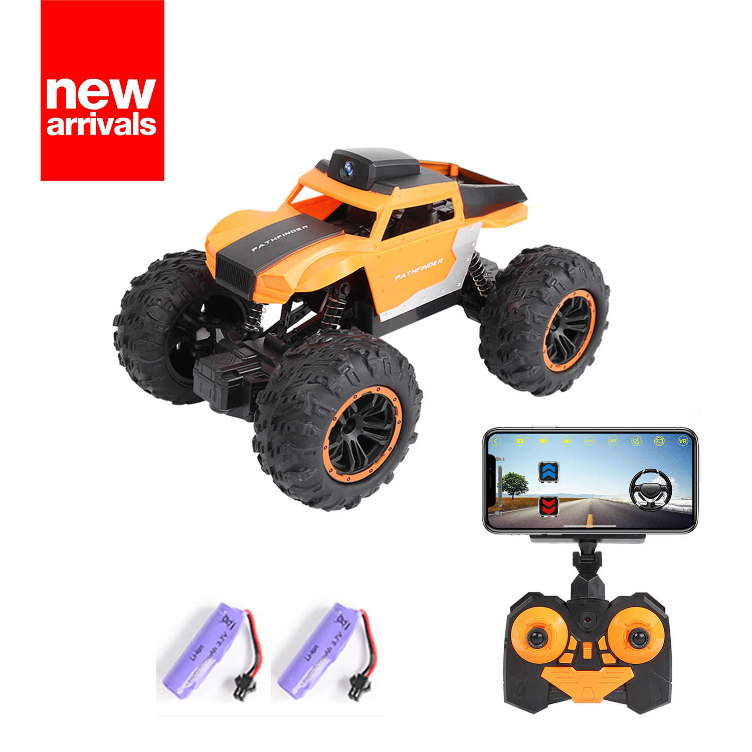 Радиоуправляемые автомобили с HD камерой, радиоуправляемые монстры-грузовики, багги-автомобиль с 2 перезаряжаемыми батареями, Электрические игрушечные автомобили для всех детей, мальчиков