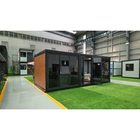 Cabine en verre modulaire de 10 pieds, installation rapide, isolée, en acier léger préfabriqué, revêtement en bois pour camping, villa