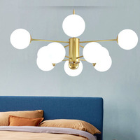 Lustres d'intérieur vintage au design élégant, très demandés, luminaires de plafond de luxe modernes, lampes suspendues en verre blanc nordique