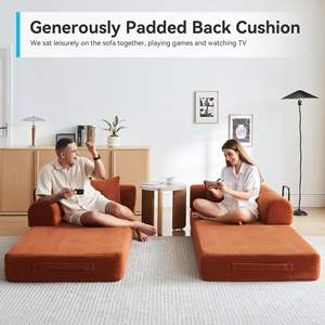 Nâu tiết kiệm không gian Pull-out loveseat đám mây đi văng sofa chuyển đổi thành giường kim loại khung kéo ra <span class=keywords><strong>futon</strong></span> sofa giường giá rẻ với <span class=keywords><strong>futon</strong></span> - Product Image 2