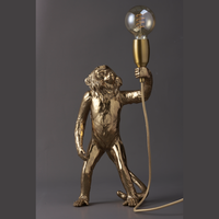 Ornements de jardin avec lampe, simple lampe statue de singe, lampe de sol sculpturale, décoration de jardin