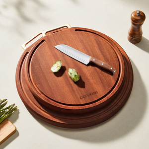 Ironwood Cutting Board Round Solid Wood Thickened Non Slip Household Chopping Block Large Medium Small - Product Image 1