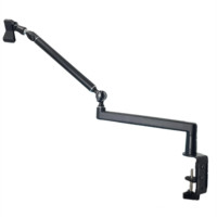 Support de microphone en alliage d'aluminium avec pince de table, bras de microphone universel réglable à 360 degrés pour réunions, conférences, podcasts