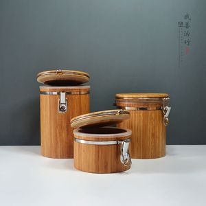 <b>Bamboo</b> Storage <b>Containers</b> Airtight Tea Jars 501-800Ml Household Food <b>Container</b> Chongqing Made - Product Image 1