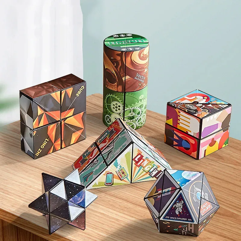 Magic Star Cube Infinity Cube đồ chơi chuyển đổi hình học Câu Đố 3D lắp ráp Fidget căng thẳng lo lắng cứu trợ khối Câu Đố Ma Thuật