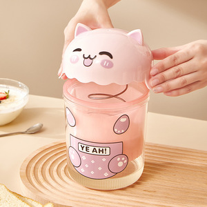 Cartoon Cat Yogurt Filter Large Capacity Whey Separator Pressure Filter Cold Extractor Compressor Pink Blue Stainless Steel PP - Product Image 1