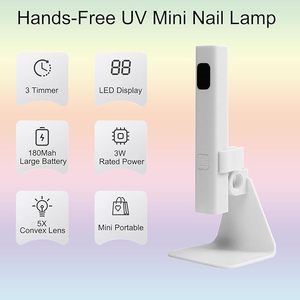 UV Nail <b>Light</b> for Nails Dryer Mini Nail LED <b>Light</b> with <b>Stand</b>, LCD Screen with 3 Timer - Cordless Rechargeable USB Gel X Lamp - Product Image 3